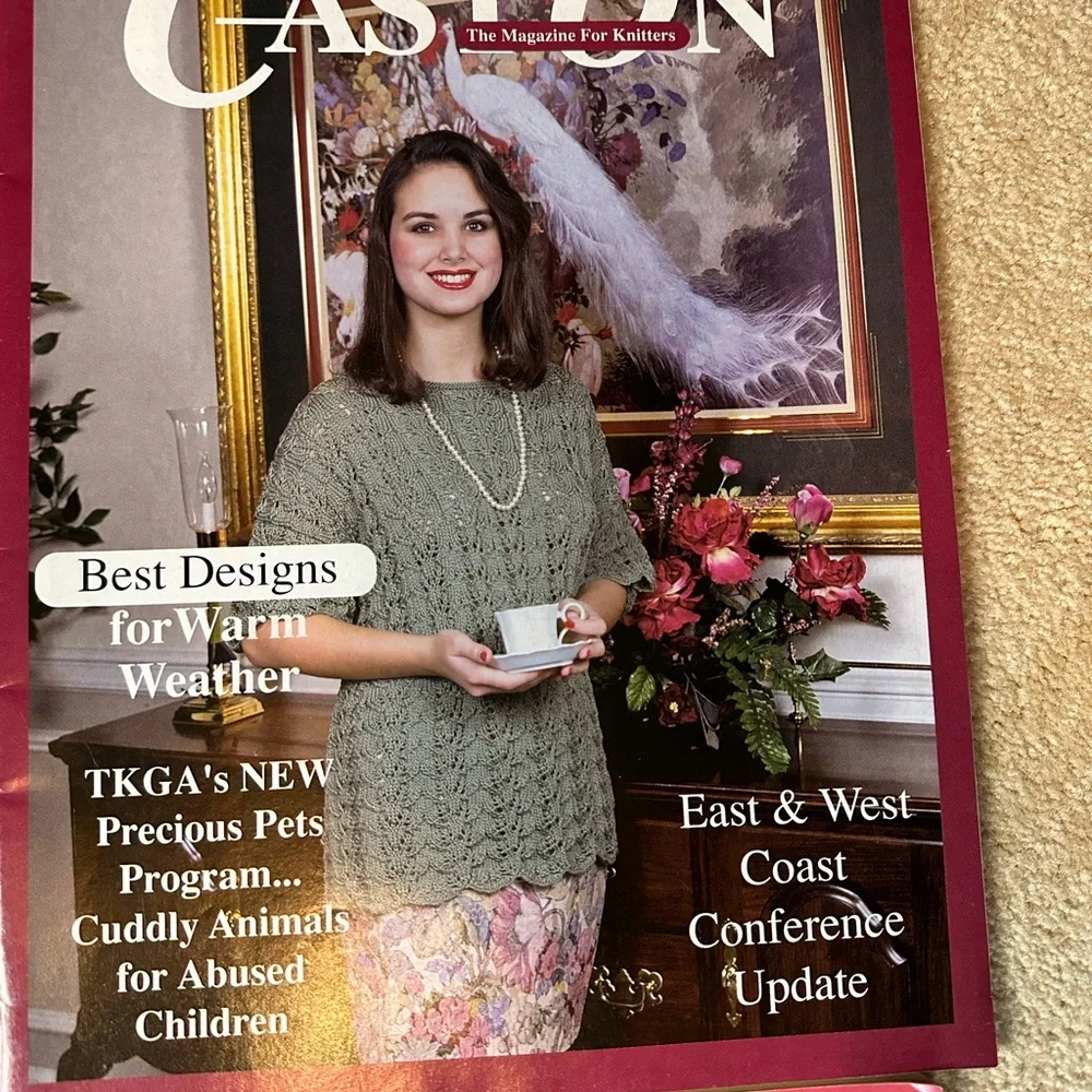 Cast On 1995 knitting and crochet magazine lot of 6